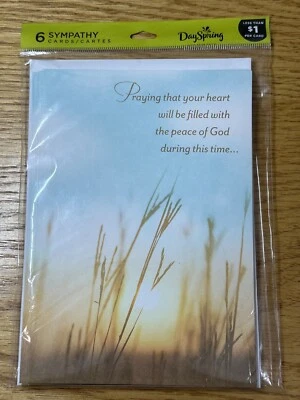 NEW Day Spring Cards - Sympathy 6 Pack - Praying Peace of God - Envelopes - Imagem 1 de 4