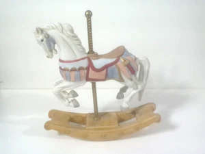 Homco Carousel Rocking Horse Ceramic Porcelain Figurine #1416 MERRY GO ROUND - Picture 1 of 9