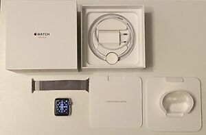 Apple Watch Series 3 42mm GPS + LTE Cellular Edelstahl Milanaise Armband Wie Neu