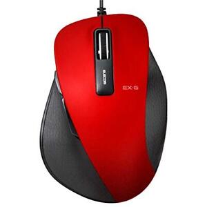 Mouse wired MSize 5 buttons BlueLED grip red M-XGM10UBRD