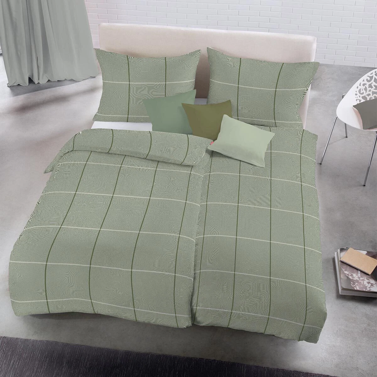 Sleep Philosophy Flanell-Bettlaken-Set Queen – Pinkes Karomuster, 100% Baumwolle, Mit Spannbetttuch