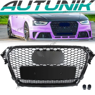 For Audi A4 S4 B8.5 2013-2015 2014 Mesh Grille Front Grill RS4 Quattro Style — 第 1/4 张图片