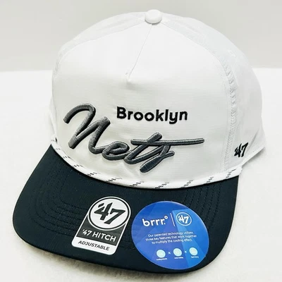 '47 Brand Brooklyn Nets Chamberlain A-Frame Hitch Hat Cap Adjustable Snap White - Image 1 of 4