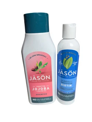 JASON Repairing Jojoba/Castor Oil Shampoo & Extra Volumizing Biotin Conditioner - Image 1 of 4