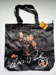 Y2K Elvis Presley 68 Comeback Black Faux Leather Tote Bag Joe Petruccio See Note - Bild 1 von 16
