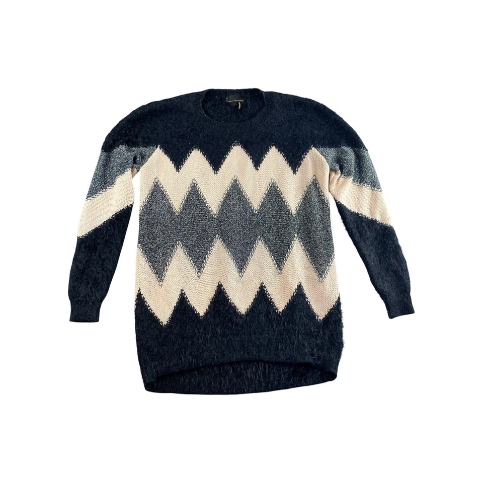 ДЖИНСЫ от BUFFALO женщин зигзагообразный узор пушистый свитер платье M - Изображение 1 из 4