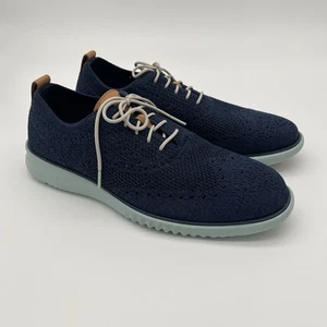 Cole Haan Shoes Mens 11 M Blue Teal 2.ZERØGRAND Wingtip Stitchlite Oxford Style - Picture 1 of 10