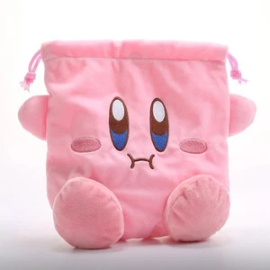 Kirby Drawstring Soft Bag – 20cm / 7.9in Nintendo Flannel Plush Pouch - Picture 1 of 3