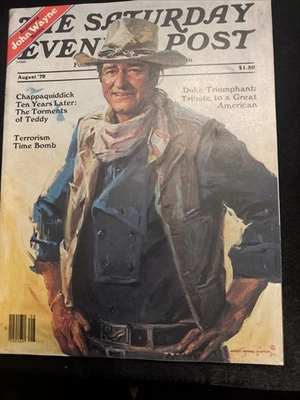 Saturday Evening Post August Tribute To JOHN WAYNE VINTAGE, Retro, Great Ads - Image 1 of 4
