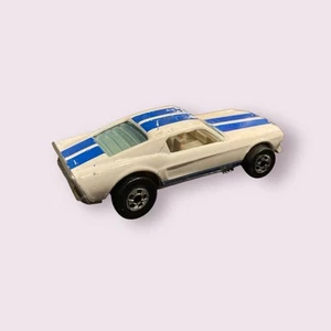 Vintage 1974 Hot Wheels Mustang Stocker White With Blue Stripes - Picture 1 of 5