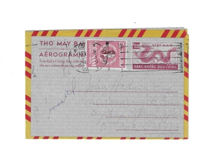Aerograma VIET NAM 1960 enviado a Canadá Foto 1 de 3