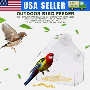 Window Bird Feeders Strong Suction Cups Wild Bird Feeder Bird Watching Stage Box - Picture 1 of 14