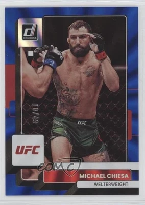 2023 Donruss UFC Holo Blue Laser /49 Michael Chiesa #185 - Image 1 of 2