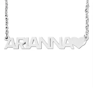 Collana GALASSIA con Nome ARIANNA in Acciaio con Cuore 45 cm - Picture 1 of 2