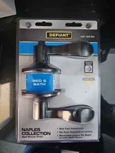 Defiant Naples Bed And Bath Door Knob Lever  Aged Bronze 1001 509 924 NEW - Picture 1 of 2