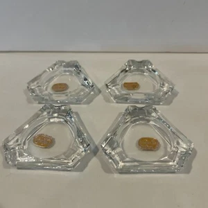 Bohemia Glass Czechoslovakia Boomerang Miniature Ashtrays MCM Vintage Set 4 - Picture 1 of 4