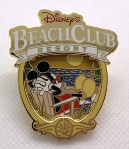 Disney Mickey Mouse Relaxing DVC Disney Beach Club Resort HTF Pin #88776 - Picture 1 of 2