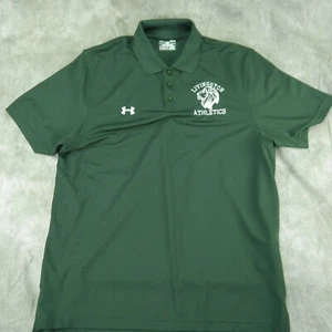 EUC Under Armour Heat Gear Green POLO STYLE GOLF SHIRT Livingston TX LARGE s1e1 - Picture 1 of 7