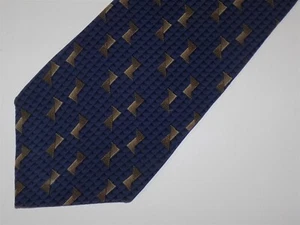 HONORS Silk Necktie Blue Gold Black 57" x 4" WIDE - Picture 1 of 2
