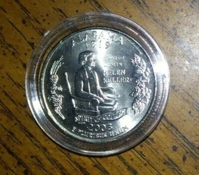 2003 P - Alabama State Quarter (UNCIRCULATED) + COIN CAPSULE!  - Image 1 of 2