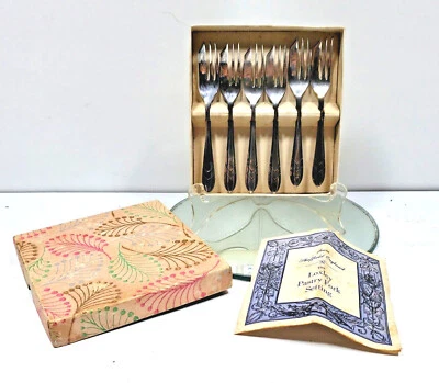 Vintage Loxley Pastry Fork Set Spork Setting Sheffield England Silver Plated_AC - Image 1 of 4