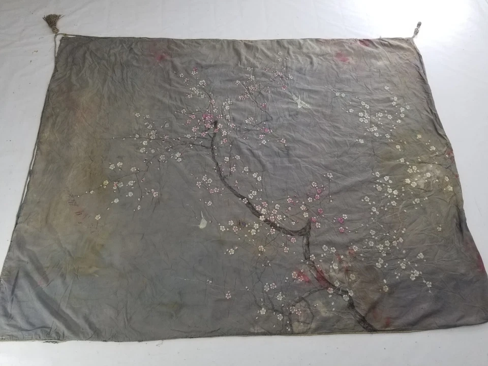 Antique Japanese Silk Hand Embroidered Panel 224x173cm - Image 1 of 4