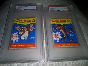 1990 Topps Gremlins 2 Wax Pack PSA 8 Gizmo Mohawk PSA 7 Lot - Picture 1 of 2