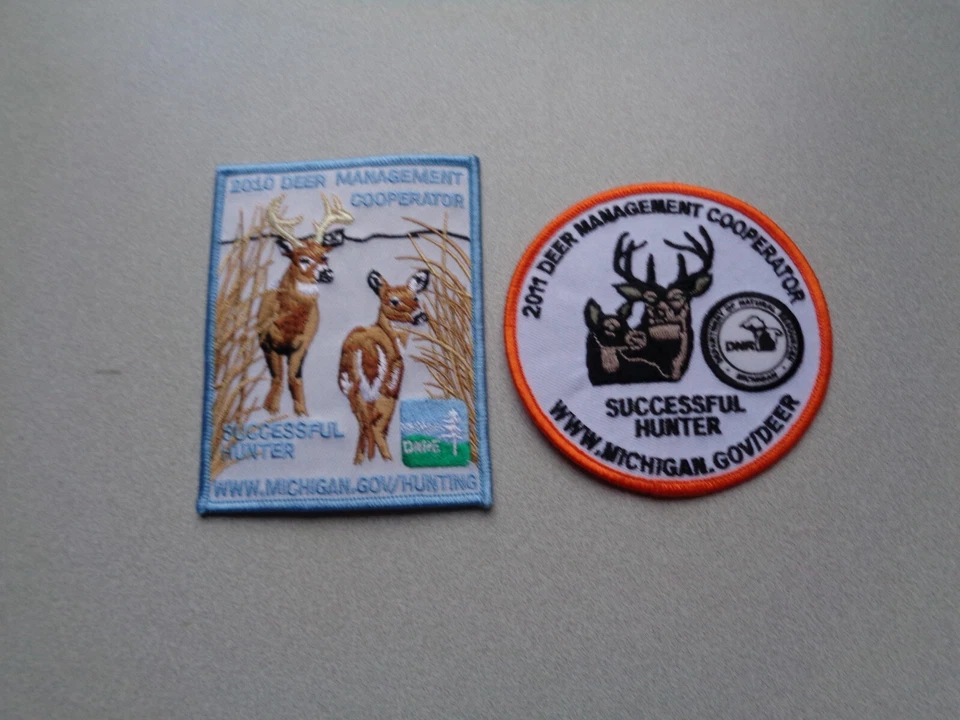 2010 & 2011 MICHIGAN SUCCESSFUL DNR DEER HUNTING PATCHES - BEAR - TURKEY - FISH - Image 1 of 1