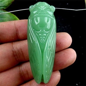 BA5823 60x22x13mm Beautiful Aventurine carved cicada pendant bead