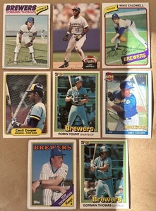 Milwaukee Brewers 🍺 Lot Of 8 Yount Thomas Sheffield Cooper Vaughn Caldwell⚾️1️⃣ - Picture 1 of 2