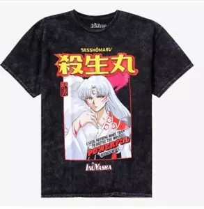 Inu Yasha Sesshomaru Magazine Men’s Dark Graphic Wash T-Shirt Short Sleeves - Picture 1 of 16
