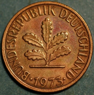 Alemania República Federal Pfennig 1973 F KM# 105 Foto 1 de 2