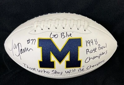 Jon Jansen Signed Multi Inscribed Rose Bowl Michigan Wolverines Football JSA COA - Image 1 of 4