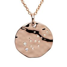 Virgo Constellation Pendant Necklace Silver with Rose Gold Plating