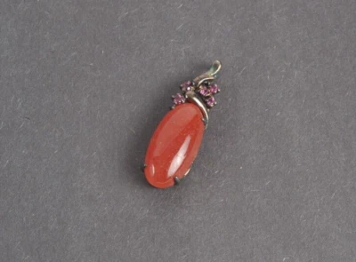 Vintage Moonstone? Sterling Silver Purple Jewel Necklace Pendant 5+ Grams - Image 1 of 4