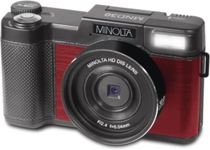 Minolta MND30 30MP 2.7K Ultra HD 4X Zoom Digital Camera (Red) - Picture 1 of 8