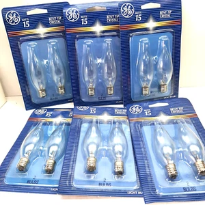 GE PLG82-CL3A 6x2 Pack Crystal Clear Bent Tip 15w small base 12 bulbs total E1C - Picture 1 of 3