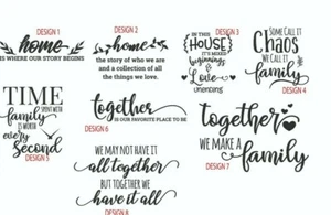 Family quotes funny stickers decals Kitchen wall tiles door home 8 Designs KQ 2 - Picture 1 of 17