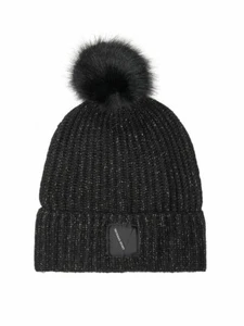 BNIP Victoria's Secret Pom-Pom Hat Winter One Size Fits All BLACK - Picture 1 of 2