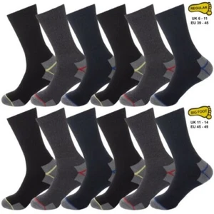 Mens Work Socks Thick Heavy Duty Boot Sock Cushion Heel Reinforced Toe Size 6-14 - Picture 1 of 26