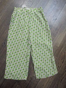 NWT ZARA Girls size 6/7 yrs Green Olive White Black Print Pull On Soft Pant - Picture 1 of 7