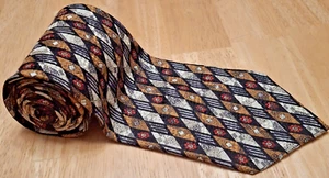 Tina Cosina Tie Made in Italy 100% Silk Multicolor Geometric Pattern 58 x 3.75 - Picture 1 of 4