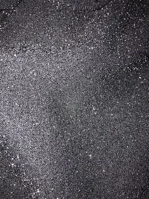 1mx1.55m wide of sparkling stretch black jersey dress fabric - Image 1 of 3