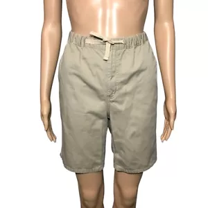 Vintage Hang Ten Women's Shorts SizeXS Khaki Zip-Fly Elastic Waist 100% Cotton - Picture 1 of 8