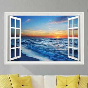 Calcomanía de pared Beach Ocean Sunset #2 mural arte gráfico - (4 opciones de tamaño) - Imagen 1 de 3
