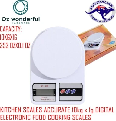 KITCHEN SCALES ACCURATE 10kg x 1g DIGITAL ELECTRONIC FOOD COOKING POSTAGE SCALES - image 1 of 4
