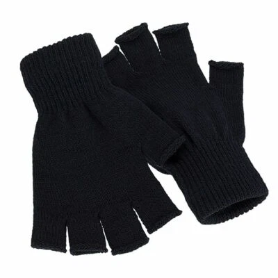 Guantes térmicos sin dedos de punto para hombre y mujer cálidos guantes de medio dedo de invierno Foto 1 de 4