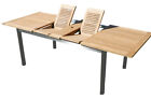 Stół rozkładany ze stali nierdzewnej z drewna tekowego 160/220x90 cm stół ogrodowy stół jadalny stół KUBA