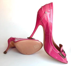 Casadei Heels, Elegant, Patent Pink Leather. Brand New. Open toe size 8.5. - Picture 1 of 8