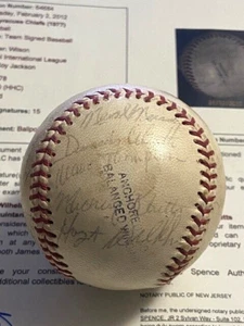 1977 SYRACUSE CHIEFS (YANKEES) TEAM SIGNED AUTOGRAPHED OL BASEBALL! HOYT WILHELM - Picture 1 of 7